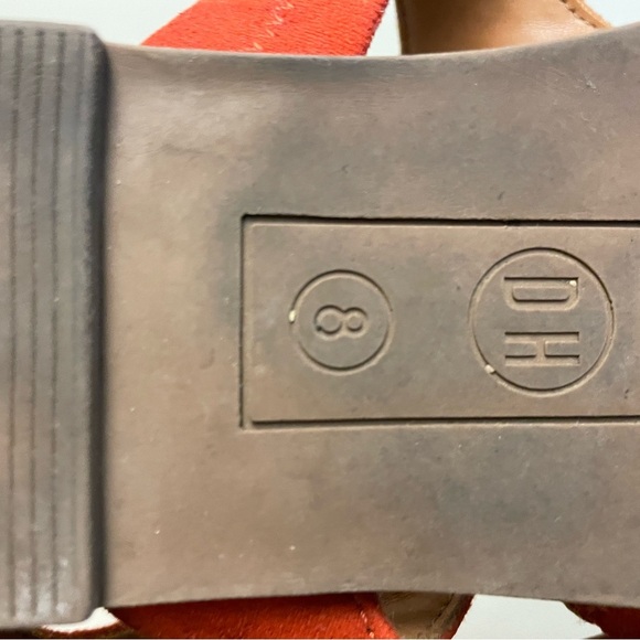 Denver Hayes burnt orange red leather suede comfort sandals women's size 8 - Picture 8 of 9